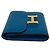 Billetera bi-fold compacta de cuero de ternera Constance de Hermès Azul - vista 4