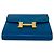 Billetera bi-fold compacta de cuero de ternera Constance de Hermès Azul - vista 6