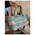 Borsa Tote Miu Miu in pelle bianca e blu Bianco Blu chiaro - vista 3