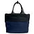 Tote Borsa a spalla 2 in 1 con hardware logo triangolo Prada Nero Blu navy - vista 3