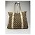 Vintage Gucci Monogram Handtasche Beige Braun Weiß - Ansicht 5