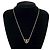 Collana a catena placcata in strass con motivo a cuore Coco Mark di Chanel in argento