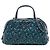 Borsa da bowling in pelle di vitello intrecciata Chanel Blue CC