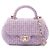 Borsa a spalla in tessuto trapuntato viola Chanel Porpora