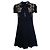 Vestido de painel de renda com acabamento em couro Saint Laurent em preto