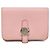 Tarjetero de cuero Swift Dogon de Hermès en rosa