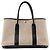HERMÈS - Borsa a mano Garden Party Hermès in tela crema e pelle nera Beige