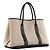 HERMÈS - Borsa a mano Garden Party Hermès in tela crema e pelle nera Beige - vista 2