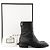 GUCCI - Black embossed monogram leather ankle boots (Size 38.5) - view 6