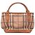 BURBERRY - Borsa a mano Burberry in pelle e tela monogrammata Marrone - vista 3