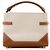 BALMAIN - B-Buzz 22 Umhängetasche von Balmain aus beigem Canvas und braunem Leder - Ansicht 3