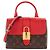 LOUIS VUITTON - Borsa a tracolla Locky BB Louis Vuitton in tela rivestita monogrammata e pelle rossa Marrone