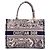 DIOR - Borsa tote Book Tote Dior in tela Toile de Jouy blu navy