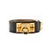 HERMÈS - Hundehalsband Gürtel aus schwarzem Leder (T80) Braun