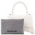 BALENCIAGA - Borsa a Spalla Hourglass in Pelle Bianco Grana - vista 12