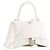 BALENCIAGA - Borsa a Spalla Hourglass in Pelle Bianco Grana - vista 2