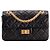 CHANEL - Borsa a tracolla 2.55 mini rettangolo Chanel in pelle rugosa nera Nero