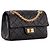 CHANEL - Borsa a tracolla 2.55 mini rettangolo Chanel in pelle rugosa nera Nero - vista 2