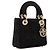 DIOR - Borsa Lady Dior Christal Mini in Satin Nero - vista 2