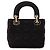 DIOR - Borsa Lady Dior Christal Mini in Satin Nero - vista 3