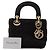 DIOR - Borsa Lady Dior Christal Mini in Satin Nero - vista 9