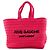 Cabas Rive Gauche SAINT LAURENT - Borsa Rive Gauche Saint Laurent in rafia rosa