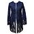 Chaqueta Sandro de cuero de cabra azul marino con flecos