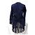 Chaqueta Sandro de cuero de cabra azul marino con flecos - vista 4