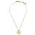 Pendentif rond en métal CD Christian Dior Doré