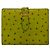 Portefeuille compact en cuir d'autruche Hermès Béarn Vert - vue 2