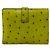 Portefeuille compact en cuir d'autruche Hermès Béarn Vert - vue 3