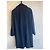 Agnès b. Wool Coat with Synthetic Fur Collar Black Size 52 - view 3