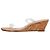 Sandali con zeppa in sughero Aleena 50 di Stuart Weitzman in PVC trasparente - vista 2