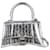 Balenciaga Hourglass XS Croc-Embossed Handbag in Metallic Silver Leather Silvery Pony-style calfskin  ref.2645445