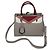 Fendi Petite 2Jours Monster Saffiano-Leder Handtasche grau