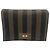 Borsa a Spalla Claudia in Tela Tabacco Fendi con Strisce Pequin