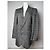 Vintage Balenciaga Karierter Wollblazer Grau Weiß Schwarz