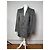 Vintage Balenciaga Karierter Wollblazer Grau Weiß Schwarz - Ansicht 15