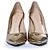 Gianvito Rossi, décolleté in pelle specchiata dorata D'oro - vista 7