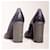 Loewe Python Peep-Toe Pumps mit Quadratabsatz. Blau Grau  - Ansicht 2