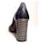 Loewe Python Peep-Toe Pumps mit Quadratabsatz. Blau Grau  - Ansicht 4