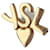 Broche Yves Saint Laurent Monogramme Cœur Dorée Bijouterie dorée  - vue 1