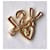 Broche Yves Saint Laurent Monogramme Cœur Dorée Bijouterie dorée  - vue 2