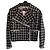Giacca Chanel in tweed nero seta e cotone