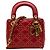 Dior Mini Rosso in Pelle di Agnello Cannage Studded Morbido Lady Dior