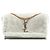 Borsa a spalla reversibile Kate Monogram in shearling medio grigio di Saint Laurent Marrone