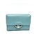 Chanel Hellblau Tri-Fold Geldbörse