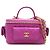 Borsa a spalla in pelle di vitello grana viola Chanel Porpora