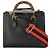 Borsa Diana Small in pelle di vitello testurizzata nera e grigia polverosa Gucci con web. Nero - vista 2