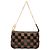 Mini Pochette Accessoires Louis Vuitton in paillettes Damier Ebene marrone